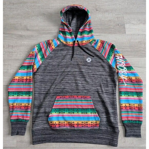Hooey Women's Hoodie Salado Southwestern Space Dye Long Sleeve Size Large - Picture 1 of 8